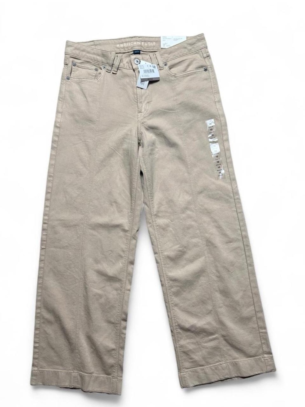 American Eagle Tan Low-Rise Baggy Wide-Leg Pants 🤎 Size 10 NWT